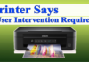 Printer Needs User Intervention Error