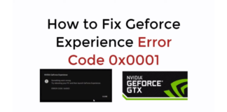 Nvidia Geforce Experience Error Code 0x0001