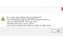 User_mode_health_monitor BSOD Error