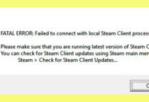 Steam failed to connect with local steam client