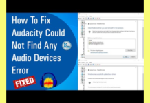 Audacity could not find any audio devices error
