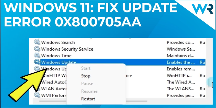 How to Fix the Windows 11 Update Error 0x800705aa